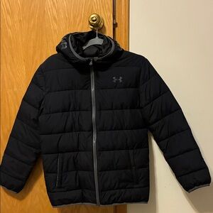 Youth Lg black Under Armour “cold gear” jacket with hood